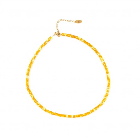 Necklace made of orange nacre - 1