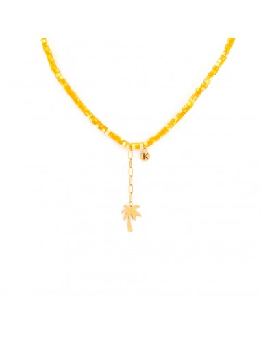 Necklace made of orange nacre with a palm - 1