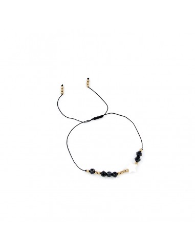 Noir (star) - bracelet on silky thread - 1