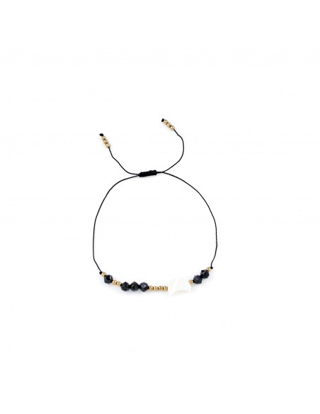 Noir (moon) - bracelet on silky thread - 1