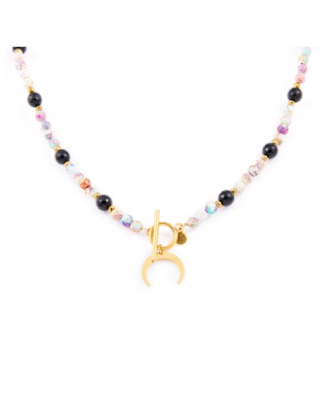 Elegent necklace with moon - Athenian marble - 1