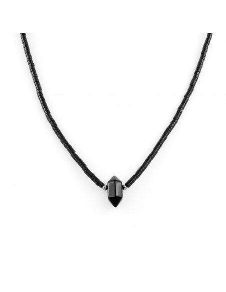 Long men's necklace with onyx and stone of success - 1