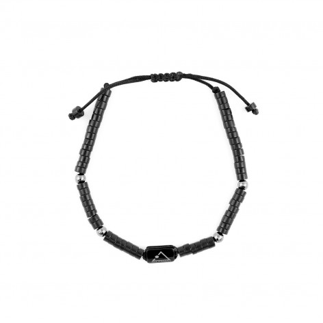 Onyx on silky thread  - men's bracelet made of natural stones KULKA MAN - 1