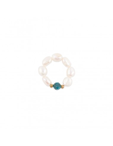 Ring made of Pearls and azure Apatite - Saint-Tropez - 1
