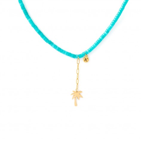 Necklace made of Turquoise with a palm - 1