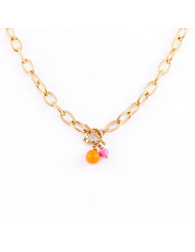 Pink&Orange decorative chain necklace