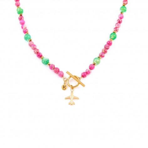 Necklace - Let's travel (Pink) - 1