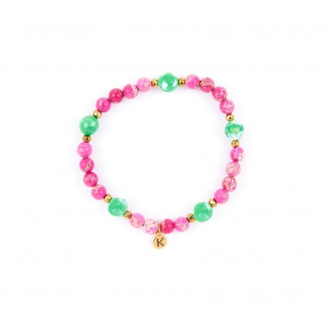 Let's travel (Pink) - bracelet made of natural stones - 1