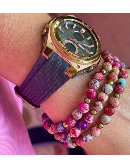 Violet jasper (6mm) - bracelet made of natural stones - 2