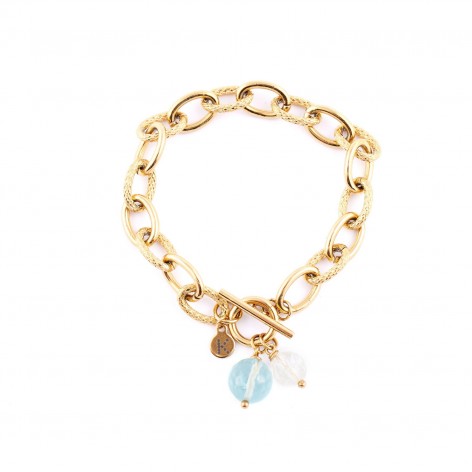 copy of Bracelet made of decorative chain with aquamarine and citrine - 1