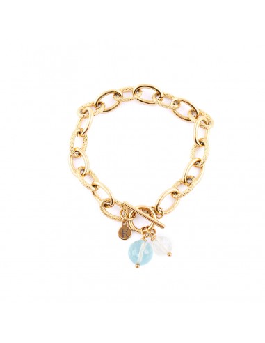 copy of Bracelet made of decorative chain with aquamarine and citrine - 1