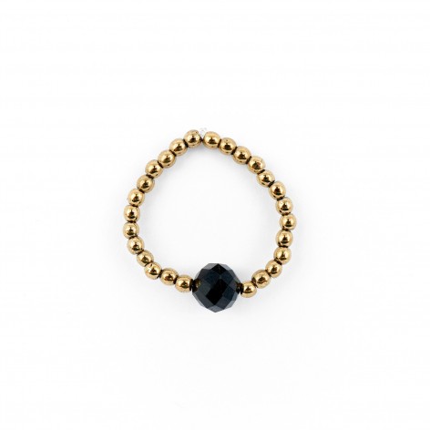 Gold hematite ring with...
