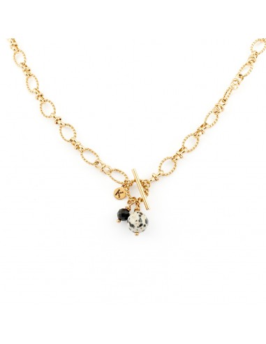 Delicate entwined necklace with Dalmatian stone - 1