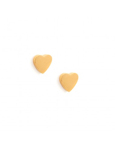 Plain heart - earrings made of gold-plated stainless steel - 1