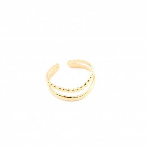 Gilded ring - Double with small balls - 1