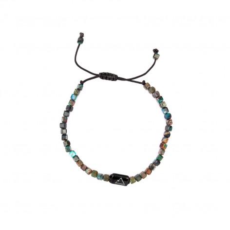 Turquoise on a thread - man bracelet made of natural stones KULKA MAN - 1