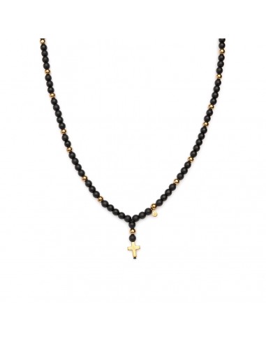 Onyx and Hematite - man necklace made of natural stones KULKA MAN - 1