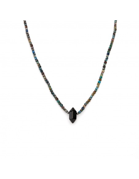 Long men's necklace with Turquoise and stone of success - 1