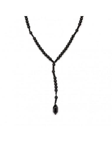 Onyx with block of success - man necklace made of natural stones KULKA MAN - 1