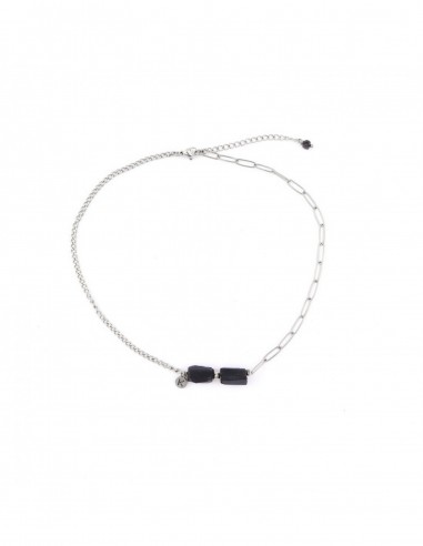 Best-selling necklace with raw block of black Tourmaline - 4