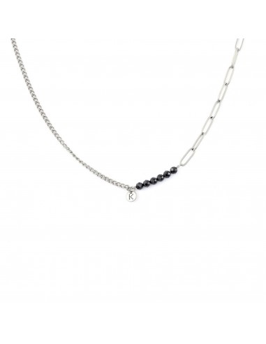 Gold-plated chain necklace with black Tourmaline - 2