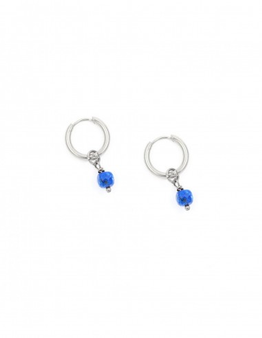 Lapis lazuli - hoop earrings made of gilded stainless steel - 2