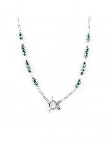 Long necklace with Pearls and emerald Hematite - 2