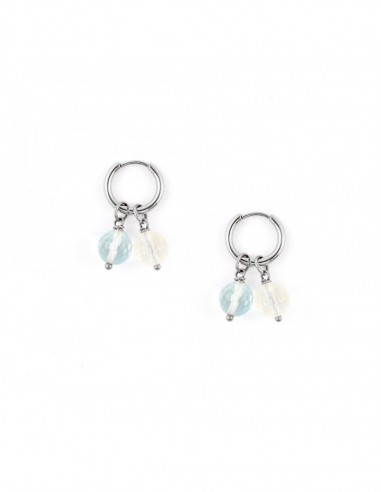 Earrings with Aquamarine and Citrine - 2