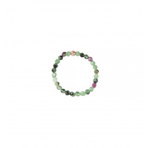 Zoisite ring with ruby