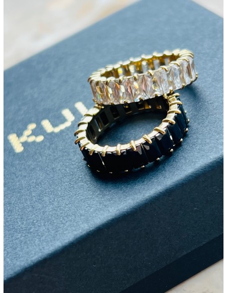 Gilded ring with crystals - 1