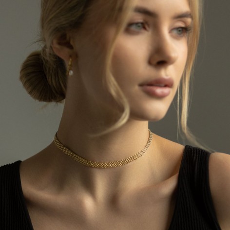 Gilded necklace shorter ribbon - 2