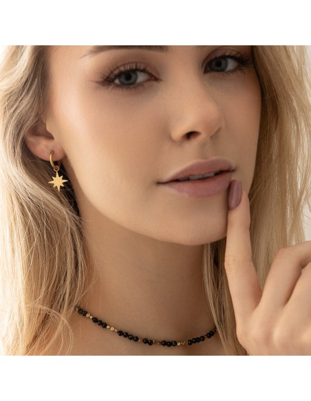 Spark - earrings made of gilded stainless steel - 1