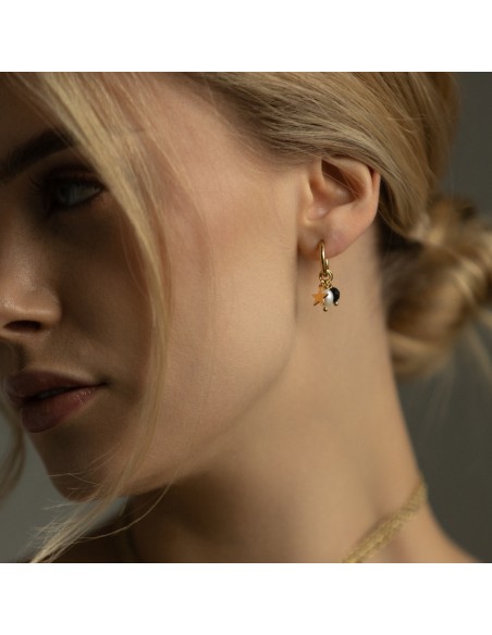 Femininity - gilded stainless steel hoop earrings - 3