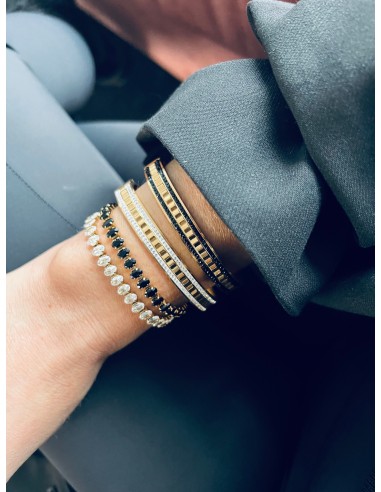 Gilded bracelet with black crystals - 3