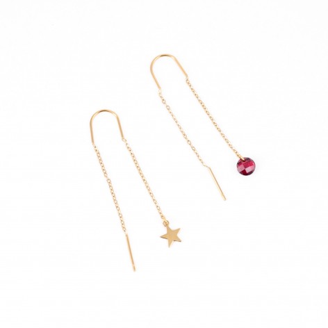 Christmas earrings with star and bauble - 1