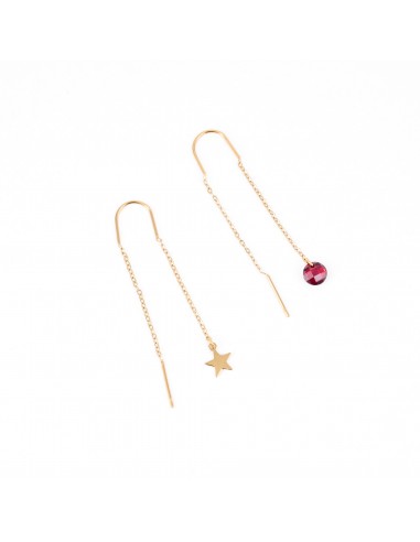 Christmas earrings with star and bauble - 1