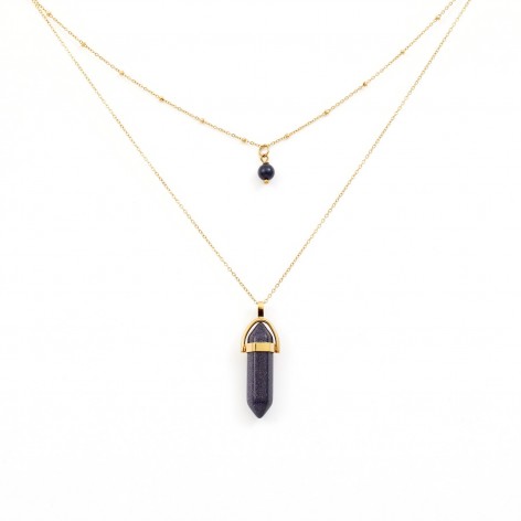 Double necklace with a crystal of success and wisdom (Onyx) - 19