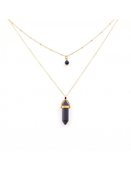Double necklace with a crystal of success and wisdom (Onyx) - 19