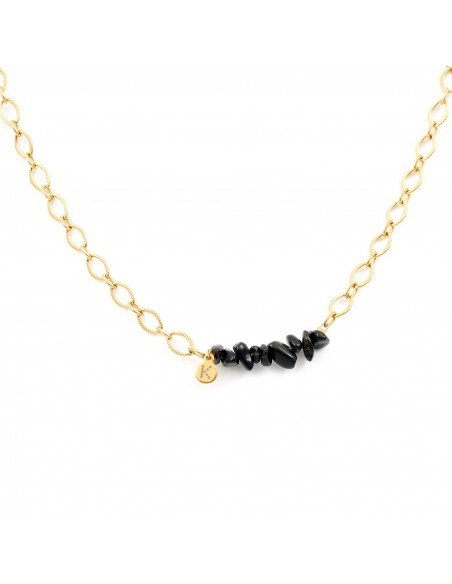 Necklace made of delicate chain Black