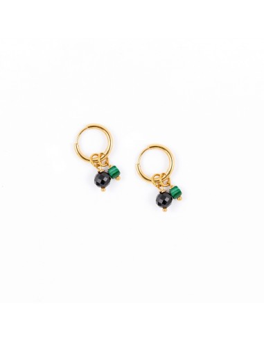 Royal Green - hoop earrings made of gilded stainless steel - 1