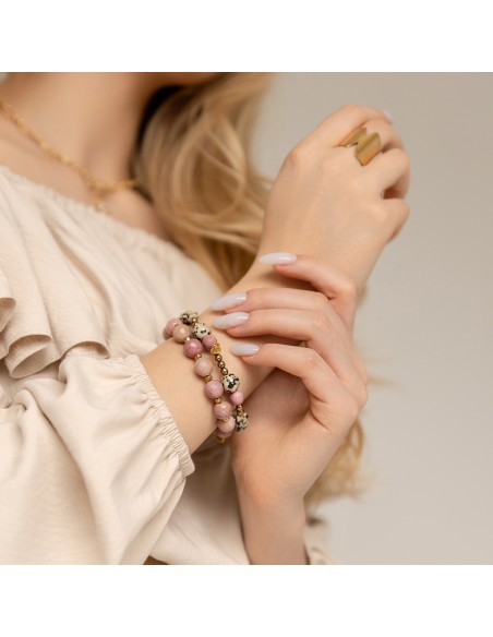 Rhodonite and Hematite – bracelet made of natural stones