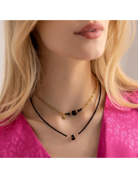 Best-selling necklace! Necklace made of black Tourmaline cubes - 4