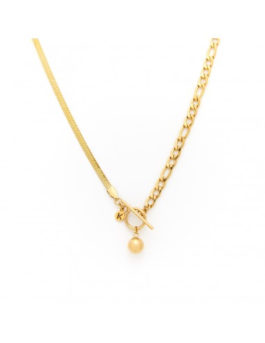 Gilded long necklace with ball - 2