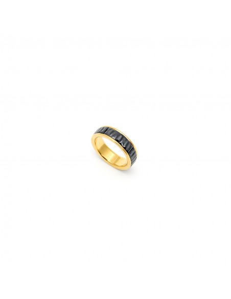 Gilded plain ring with crystals - 3