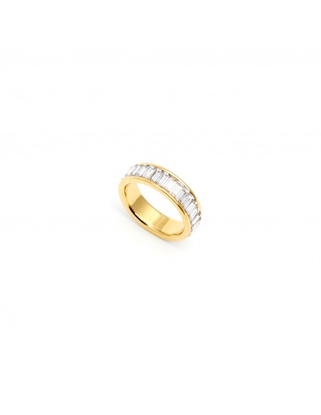 Gilded plain ring with crystals - 2
