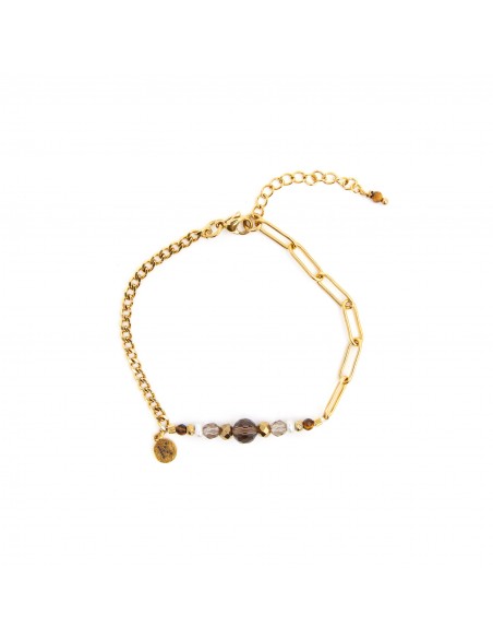 Best-selling bracelet with Smoky Quartz (beige and brown) - 1