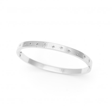 Silver hard bracelet with sparks - 1