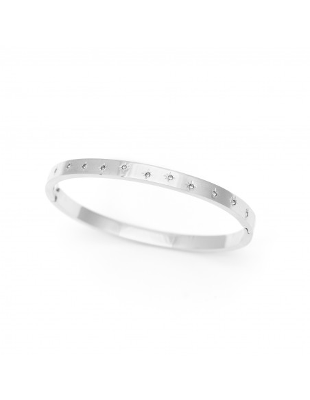 Silver hard bracelet with sparks - 1