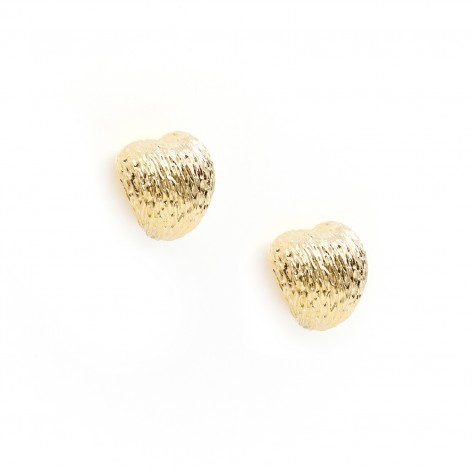 Vintage heart - earrings made of gilded stainless steel - 1