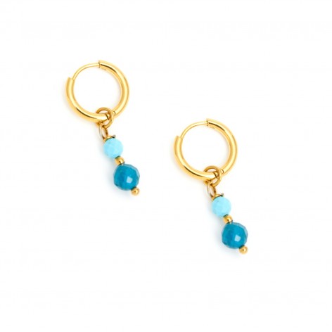 Paradisiac turquoise - gilded earrings made of stainless steel - 1